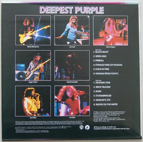 Back cover, Deep Purple - Deepest Purple