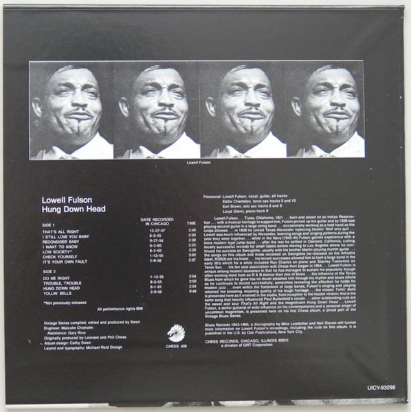 Back cover, Lowell Fulson - Hung Down Head