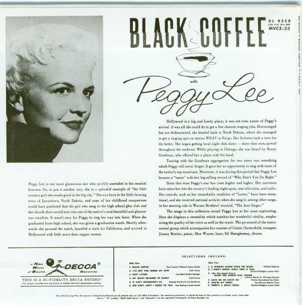 Back cover, Lee, Peggy - Black Coffee