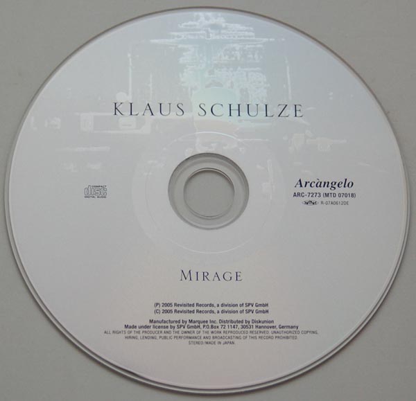 CD, Schulze, Klaus - Mirage