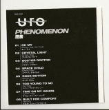 UFO - Phenomenon, Lyrics Sheet