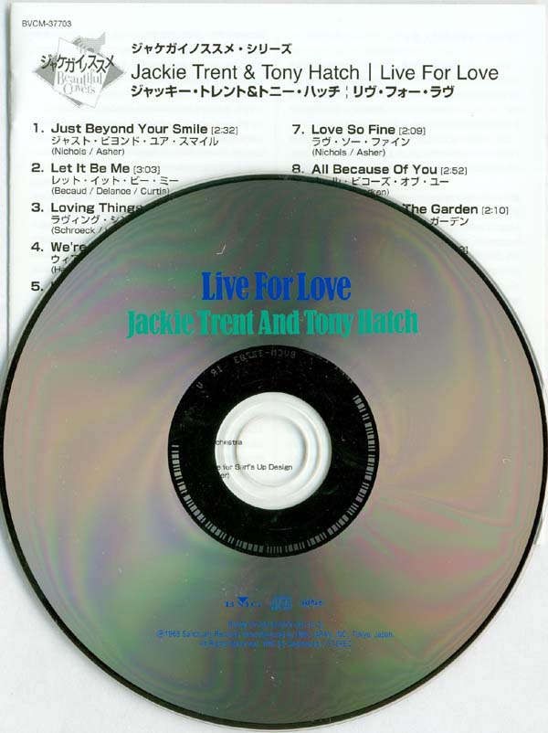 CD and insert, Trent, Jackie + Hatch,Tony - Live For Love